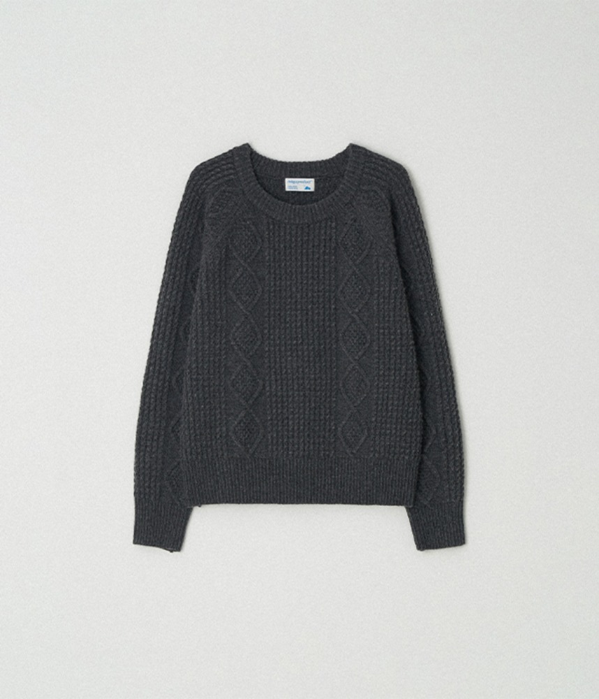 [MIGU PRODUCT]  3rd restock ! NOTTING HILL(1999) CABLE CASHMERE KNIT /02 CLASSIC CHARCOAL