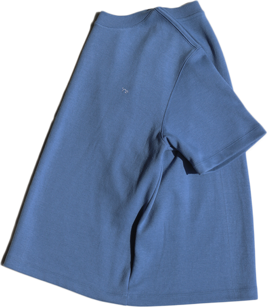 [MIGU PROUCT] double cotton half sleeve T / blue
