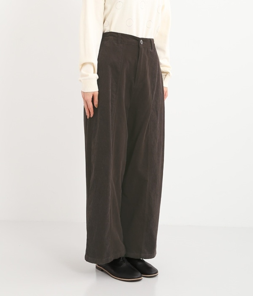 [Keitto]  WINTER ! corduroy patterned wide pants / charcoal brown