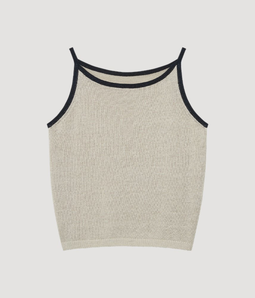 [KNITLY]  4th restock !  PAPER LINE SLEEVELESS KNIT TOP / ivory