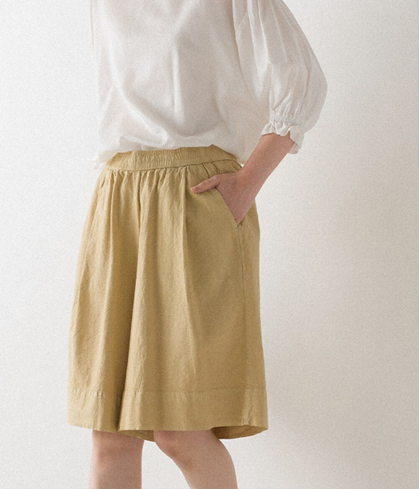 [OMNES]  only miguproduct ♪  half easy pants / beige
