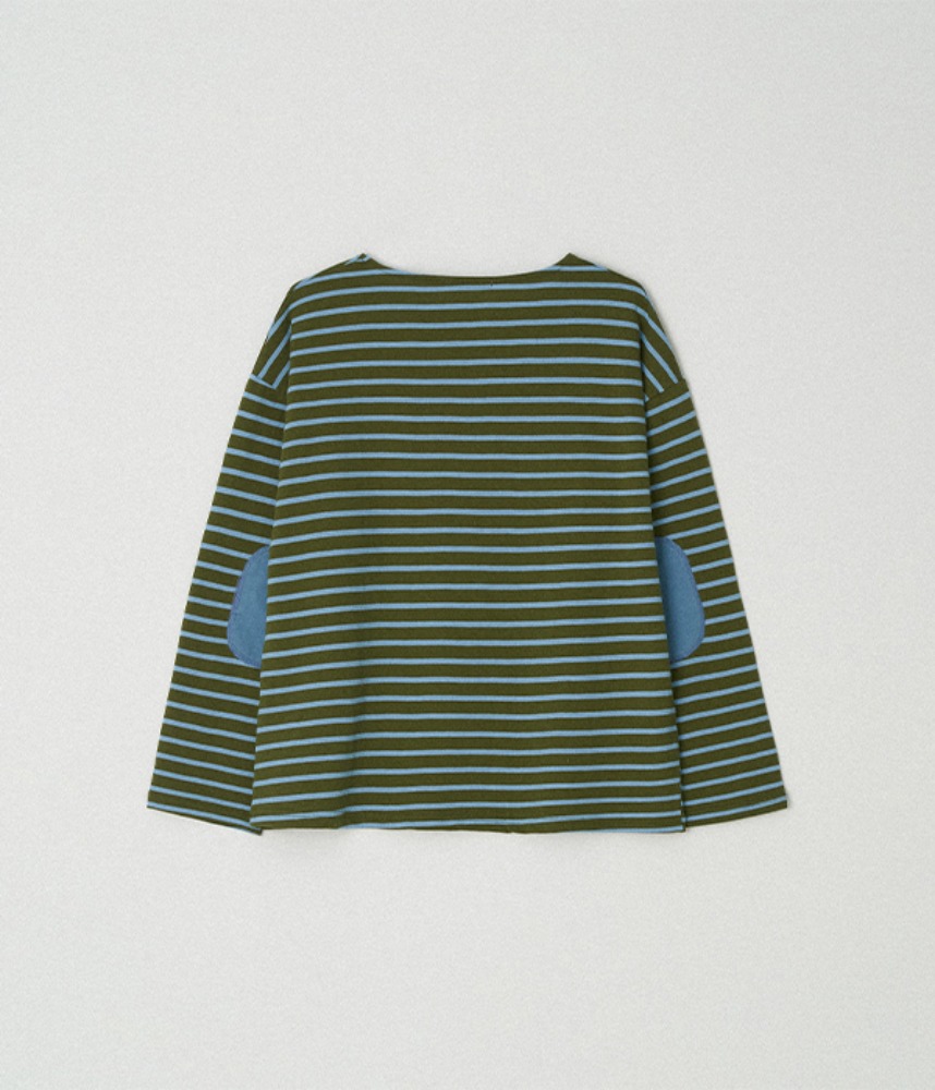 [MIGU PRODUCT]  PATCHED STRIPE T / 02 OLIVE