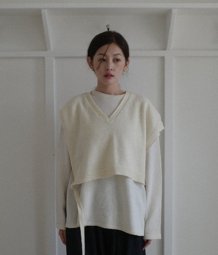 [AUDREY] [Audrey and John Wad]  2nd restock ! 3 way knit pull-over sweater &amp; vest set / 3 colors